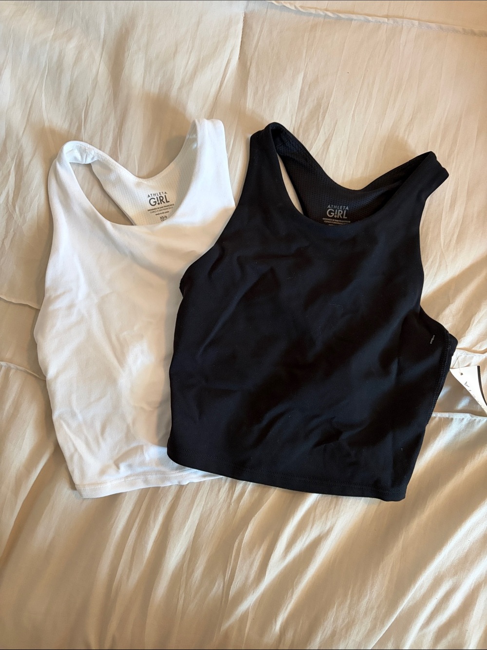 Athleta Girl Racerback Tanks - Black and White